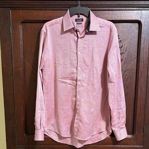 Zara Men's Red & White Dress Shirt